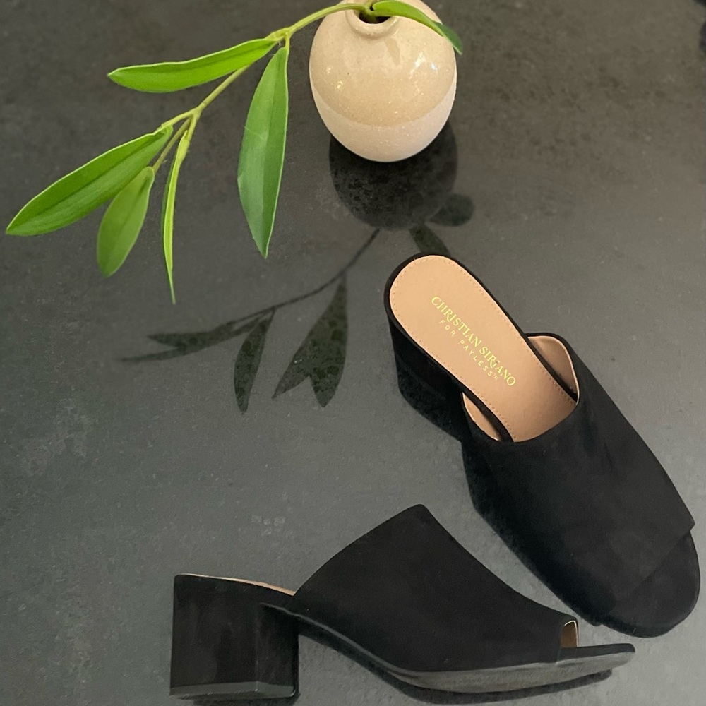 Christian Siriano Black Suede Heels